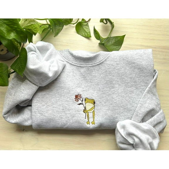Flower Frog Embroidered Crewneck