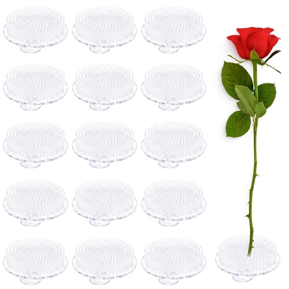 Flower Frog Flower Pins Plastic Floral Frog Floral Arrangement for Plant Decoration Summer Activity Wedding Decoration 16 Pieces Clear