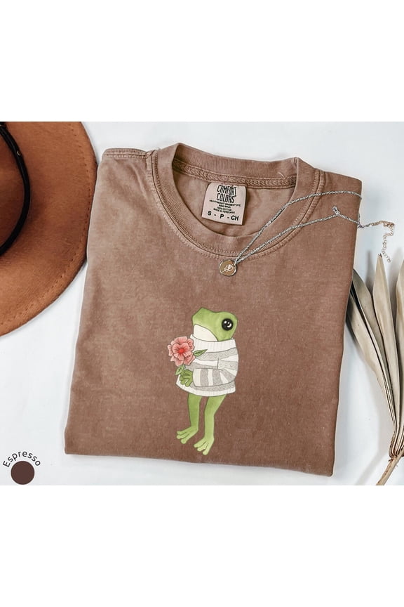 Flower Frog Frogs T-Shirt All Size S-3XL