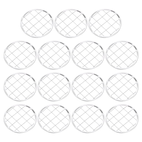 Flower Frog Lid 2.4inch, Metal Round Floral Vase Insert Arranger, Silver 18 Pcs