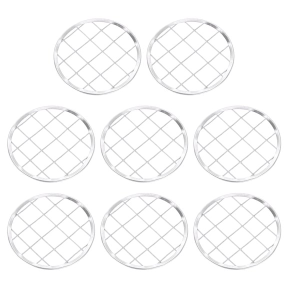 Flower Frog Lid 2.4inch, Metal Round Floral Vase Insert Arranger, Silver 8 Pcs