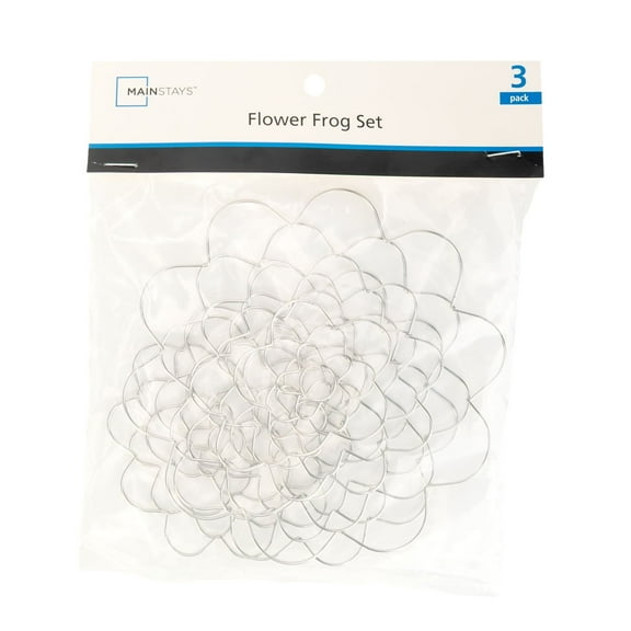 Silver Flower Frog Set of 3