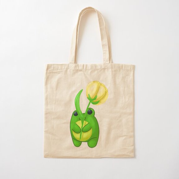 Flower Frog Version 2 Canvas Tote Bags, Reusable Shopping Bag