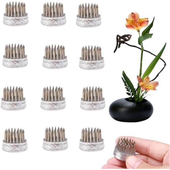 ABPETE Flower Frogs for Arrangements Holder Flower Frog Stainless Steel Pin Frog for Classroom Teaching, Home, Office (0.9 inch 12 pcs)