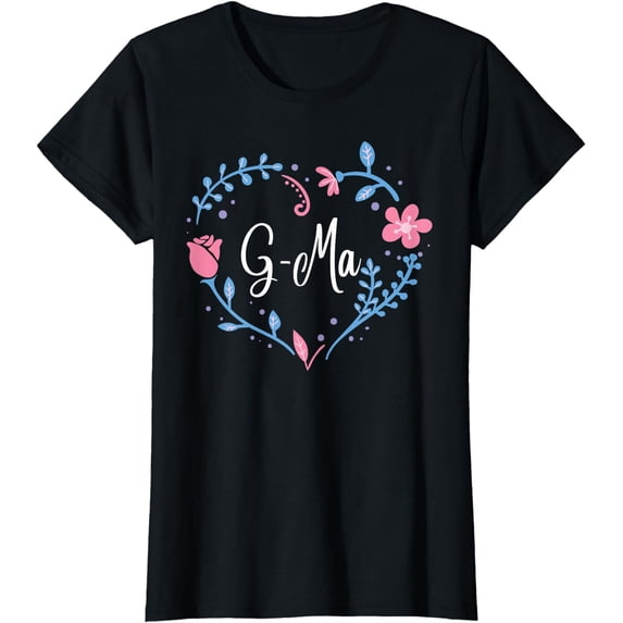 Flower G-Ma T-Shirt Grandma Christmas Birthday Gift Tee