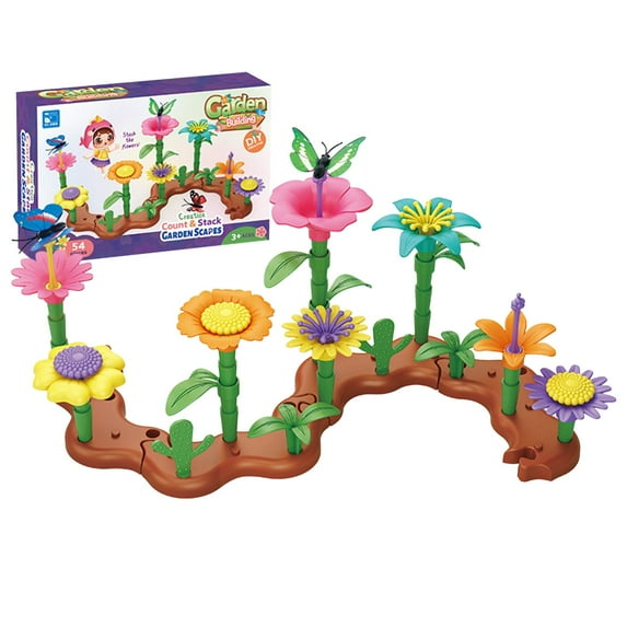 Flower Garden Building Blocks Set – DIY Educational Puzzle Toys for Kids, Colorful Stem Building Kit with Storage Bag, Creative Birthday Gift for Boys & Girls Ages 3-6