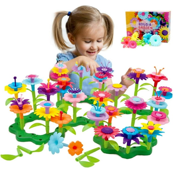 Flower Garden Building Toys - Toddler Girl Toys, Sorting & Stacking Toys, Kids Crafts, Gift Toys for Kids Age 3-9 Years Old