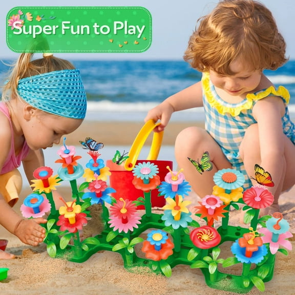 Flower Garden Building Toys for Kids Age 3- - STEM Gardening Set with 148 PCS