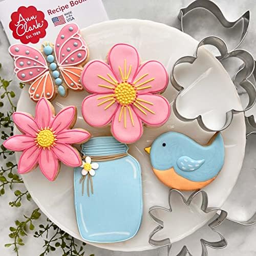 Flower Garden Cookie Cutters 5-Pc Set Made in USA, Butterfly, Bird, Flower, Daisy, Mason Jar$$Home Decor, Kitchen, & Other