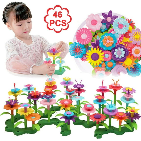 Flower Garden Educational Creative Playset Model Building Kits Plastic, 1.56 oz, 46 Pcs