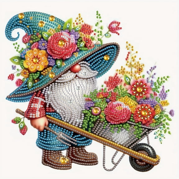 Flower Garden Gnomes Diamond Art Painting Kit