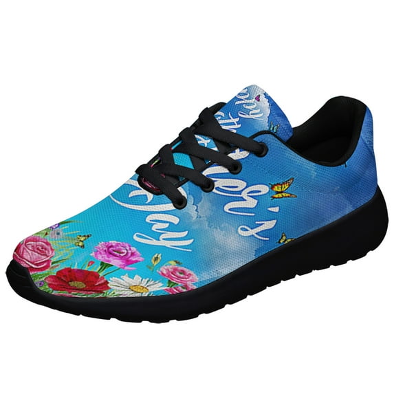Flower Garden Happy Mother's Day Shoes Sneakers Black Size 11