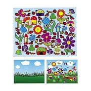 Flower Garden Sticker Scene - Stationery - 12 Pieces