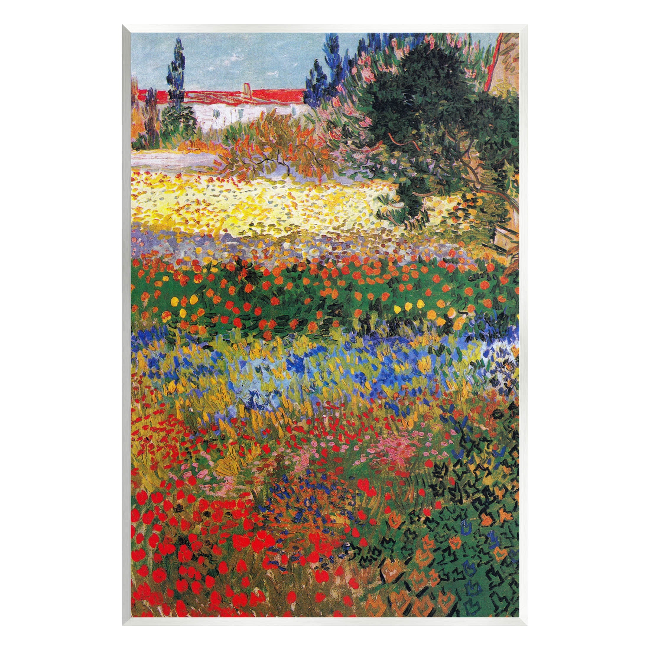 Van Gogh Flower Garden Vivid Painting Print on Wood
