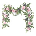 thumbnail image 1 of Flower Garland for Backdrop, Eucalyptus Garland Vines with Flowers for Wedding Reception Table Mantle Spring Room Decor,Fake Greenery Garland for Party Wall Decoration Centerpieces Mantle Home Table, 1 of 6