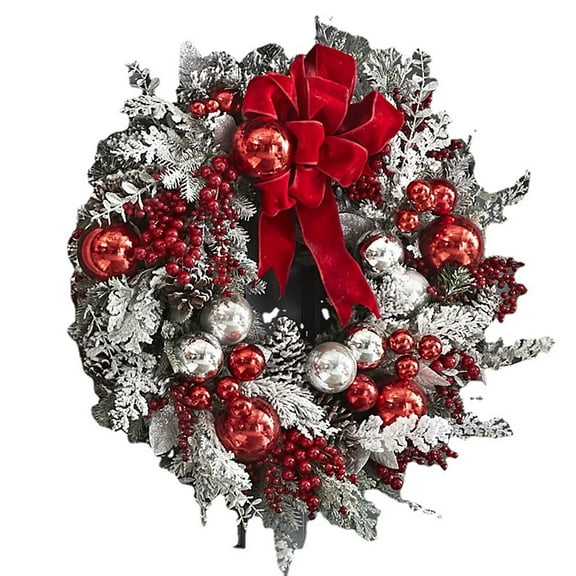 Flower Garland, Christmas Artificial Wreath Xmas Door Decor Hanging Garland Pendant For Party