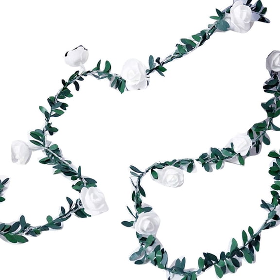 Flower Garland Headwear for Bohemian Style, Decorative Vine with Cloth Iron Wire Copper Wire, Boho Flower Crown for Bridal Headdress and Wedding Festival Party
