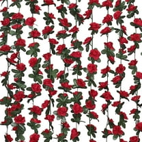 Flower Garland Rose Vines, 8 Strands 66Ft Flowers Vines for Bedroom, Rose Flower Garland Decoration, Red Rose Floral Garland for Room Table Birthday Wedding Party Garden Wall Decor