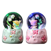 Flower Genie Luminous Crystal Ball Octave Snowflake Music Box Birthday Gift For Girlfriends Creative Gift