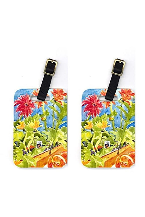 Flower - Gerber Daisies Luggage Tag - Pair 2- 4 x 2.75 In.