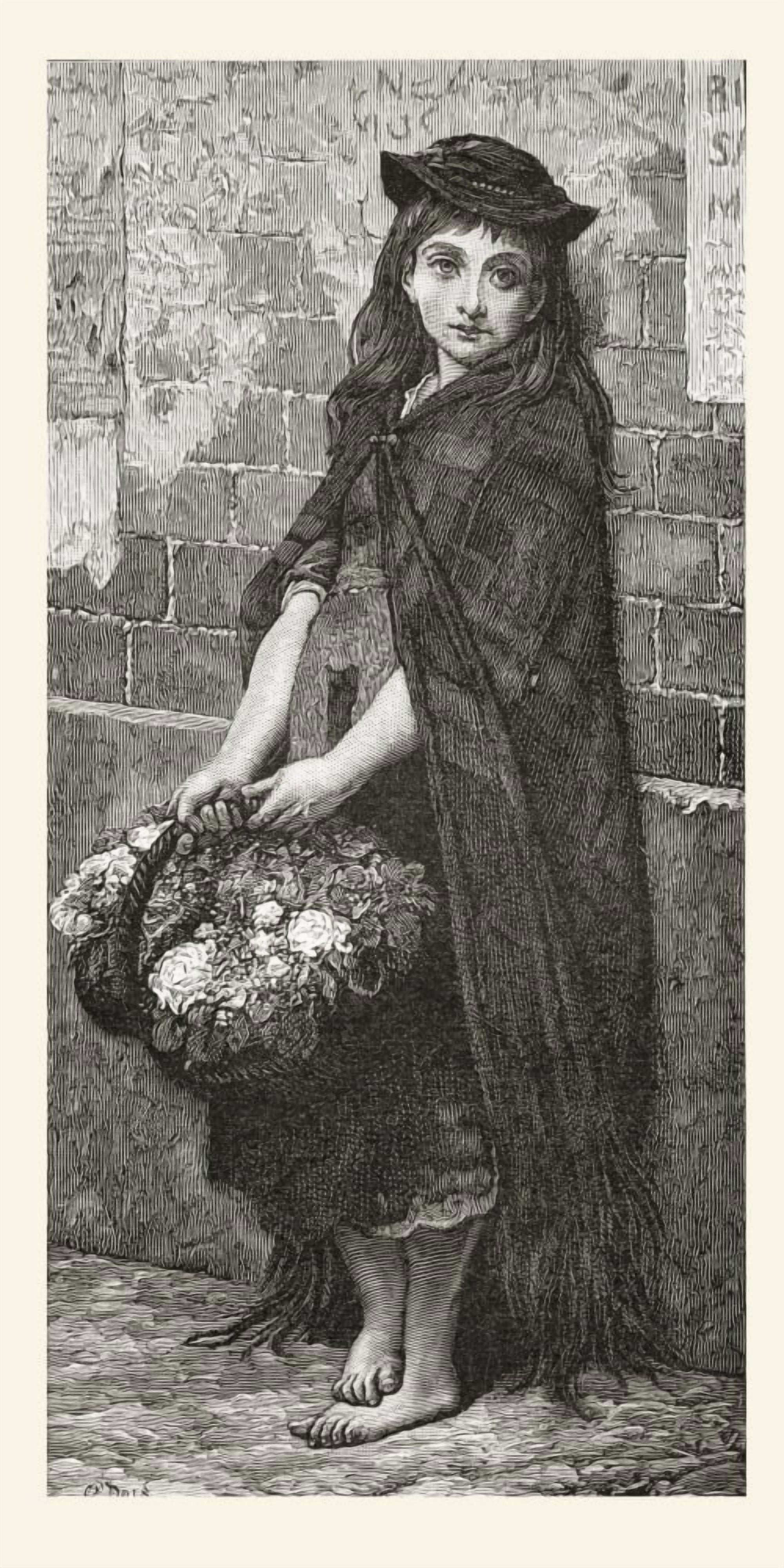 Flower Girl After A Work By Gustave Dore From Life And Reminiscences Of Gustave Dore Published 1885 Canvas Art - Ken Welsh Design Pics (20 x 40)