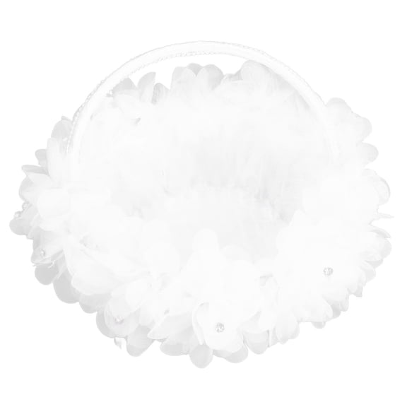 FlowerGirlBasket, WeddingFlowerBasket Handle Petal Lace  For Wedding
