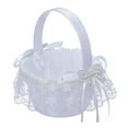 thumbnail image 1 of Flower Girl Baskets for Wedding, White Flower Girl Basket, Wedding Baskets for Flower Girls, 1 of 2