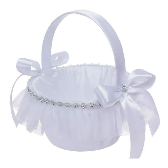 Flower Girl Baskets for Wedding, White Flower Girl Basket, Wedding Baskets for Flower Girls