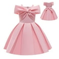 thumbnail image 1 of Flower Girl Bow Satin Dress Princess Bridesmaid Wedding Pageant Gown, 1 of 7