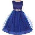 thumbnail image 1 of Flower Girl Dress Bejeweled Satin with Tulle Quality Dress for Big Girl Royal 10 MBK.370CBC, 1 of 3