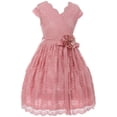 thumbnail image 1 of Flower Girl Dress Curly V-Neck Rose Embroidery AllOver for Little Girl Rose 8 JKS.2066, 1 of 4