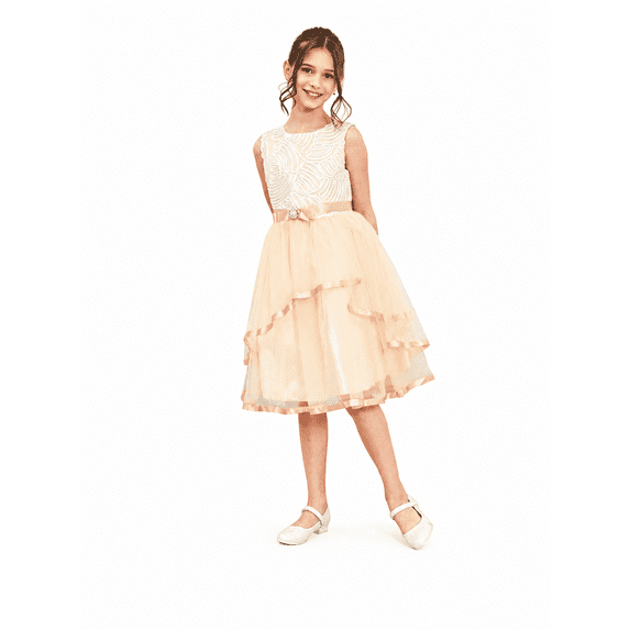 Sunny Fashion Girls Wedding Dress Sleeveless Flower Party Dress, Size 4-14