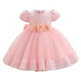 thumbnail image 1 of Flower Girl Dress Kids Lace Applique Pageant Gown Prom Dresses #Light Pink 18-24 Months, 1 of 4