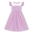 thumbnail image 1 of NIPAXO Girls Party Dress Mesh Yoke Flutter Sleeve Tulle Casual Dress Princess for Kids  (Pink), 1 of 6
