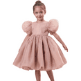 thumbnail image 1 of Flower Girl Dress Organza Toddler Dresses Puff Sleeve & Bow Bcak Girls Princess Dress for Wedding Birthday -Dusty Rose-6Y, 1 of 3