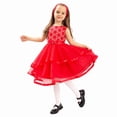 thumbnail image 1 of Flower Girl Dress Red Sequin Mesh Red Holiday Dress 4 Years, 1 of 11