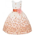 thumbnail image 1 of Flower Girl Dress Tea Length Pattern Spring Collection for Little Girl Orange 4 KD.324, 1 of 5