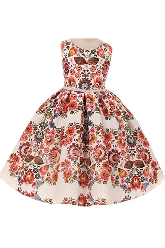 Flower Girl Dress Tea Length Pattern Spring Collection for Little Girl Red 10 KD.380