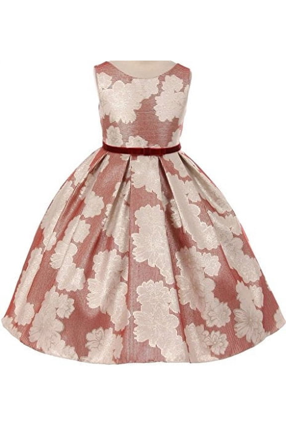 Flower Girl Dress Tea Length Pattern Spring Collection for Little Girl Red 6 KD.374