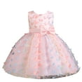 thumbnail image 1 of Flower Girl Dress for Weddings Size 7 Sleeveless 3D Butterfly Tulle Dress 3-7 Years Old Princess Performance Gown, Pink, 5 Years, 1 of 5