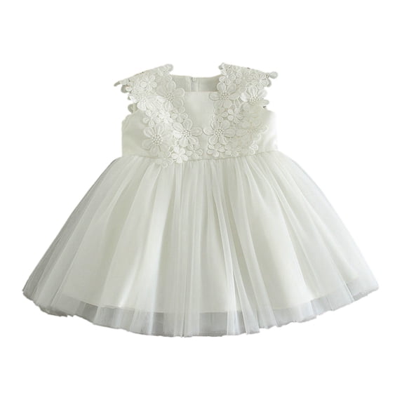 Flower Girl Dresses Baby Spring Summer Print Tulle Ruffle Sleeveless Princess Dress 3 Months-6 Months