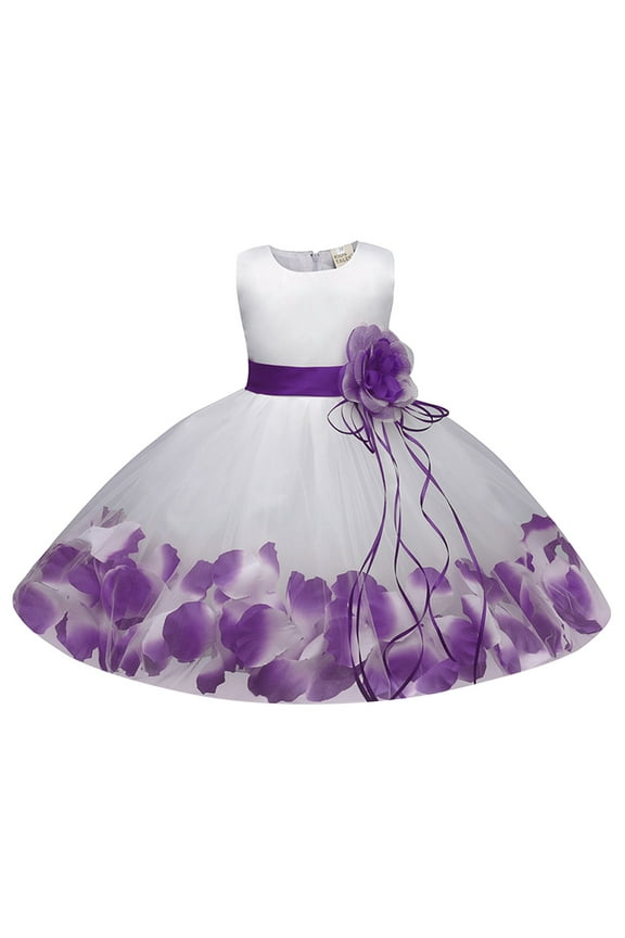 Flower Girl Dresses Infant Sleeveless Flower Prints Princess Custume Show Newborn Dress 3 Months-6 Months