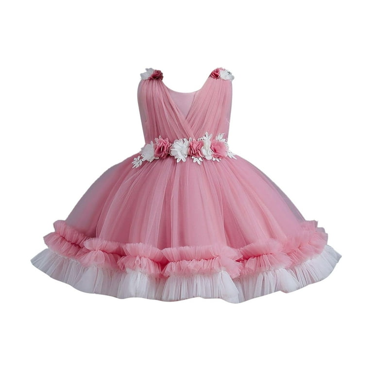 black puff sleeve dress Aini Babe Baby Girl Clothes Birthday Party Dresses for 1 Year Old Infa