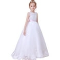 thumbnail image 1 of Flower Girl Dresses for Wedding Floor Length First Communion Dress Lace Girls Pageant Ball Gown White 10 -11YearsWhite, 1 of 9