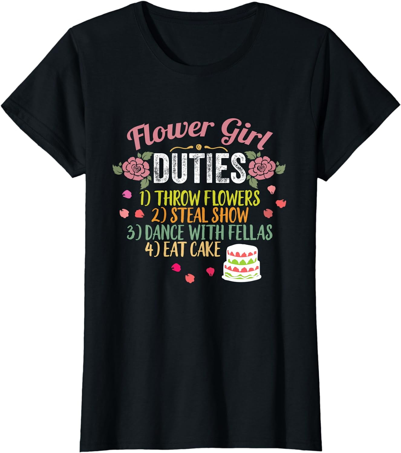 Flower Girl Duties TShirt Throw Flowers Funny Wedding Gifts