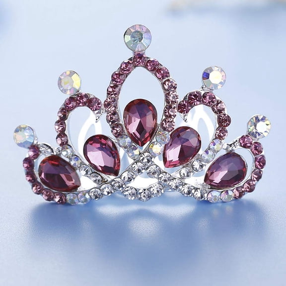 Flower Girl Headpiece Wedding Hair Comb Bridal Tiara Combs Crown Birthday Gift for Girls (Red)