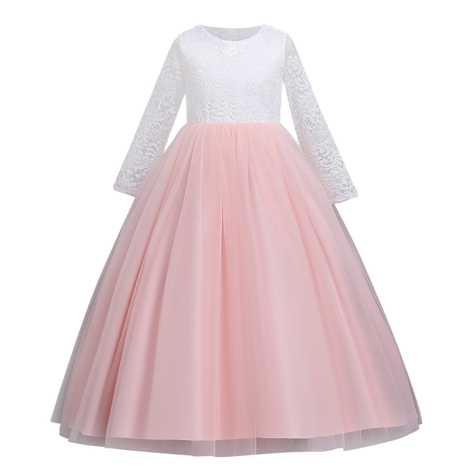 Flower Girl Dresses For Weddings Princess Lace Long Sleeve Backless Holy  First Communion Gowns Party Pageant Dress Girls Gowns - AliExpress