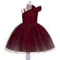 thumbnail image 1 of Flower Girl One Shoulder Dresses Tulle Tutu Princess Wedding Pageant Ball Dress, 1 of 7
