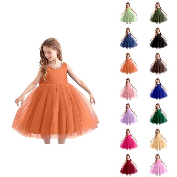 Flower Girl Piano Recital Dress – Bridal-Style Tulle Princess Gown, Formal Wedding Party Outfit, Sophisticated Pair to Pink Dress for Girls Ensemble Looks