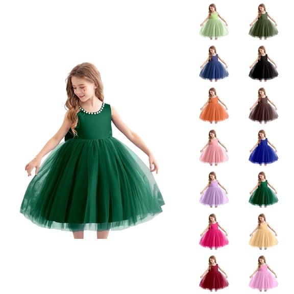 Flower Girl Piano Recital Dress – Bridal-Style Tulle Princess Gown, Formal Wedding Party Outfit, Sophisticated Pair to Pink Dress for Girls Ensemble Looks